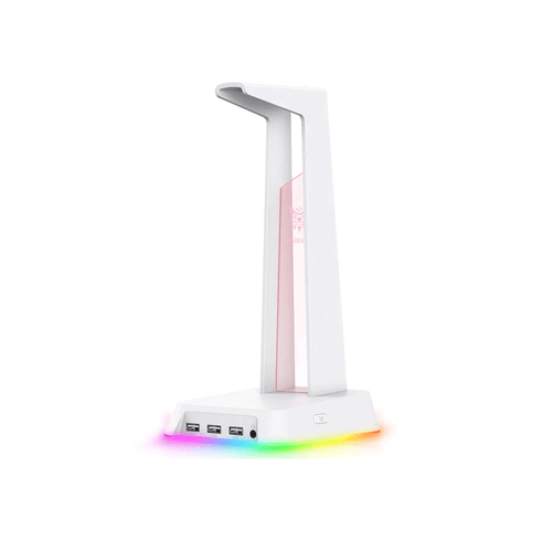 ONIKUMA RGB Gaming Headset Stand with 3 USB and 3.5mm AUX Ports ST2 White