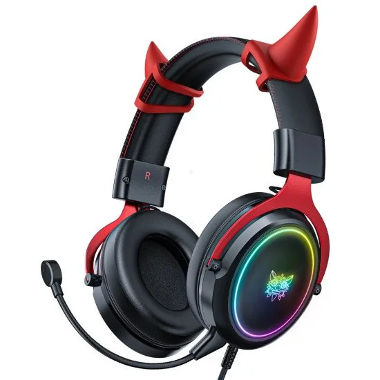 Onikuma Wired Cross Platform RGB Gaming Headset X10 Horn Black/Red