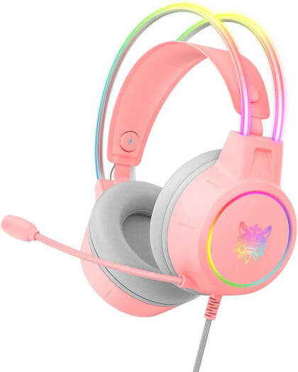 Onikuma Wired Cross Platform RGB Gaming Headset X15 Pro Pink